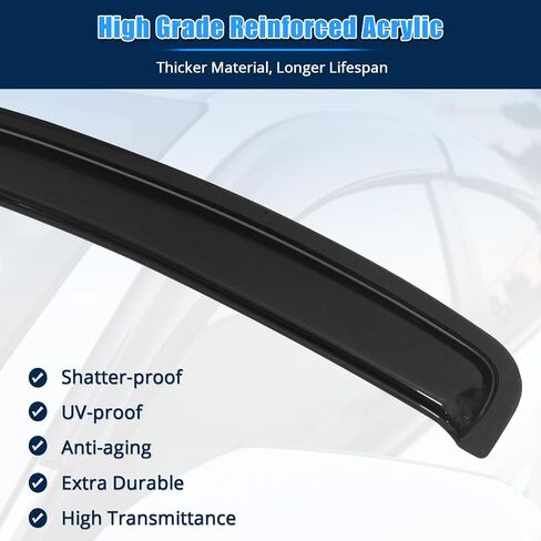 FREEMOTOR802® Tape-on Side Window Visors Wind Deflectors Rain Guards Vent Visors, Compatible with 1993-1998 Jeep Grand Cherokee, Slim Style Smoke Tinted Acrylic 4 Pieces in Saudi Arabia