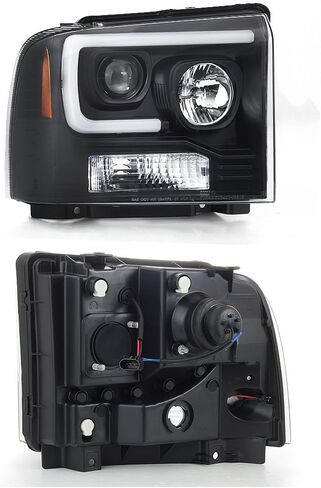 AKKON - For 2005-2007 Ford Pickup F250 F350 F450 Superduty Black LED Tube Projector Headlights Left+Right Pair in Saudi Arabia