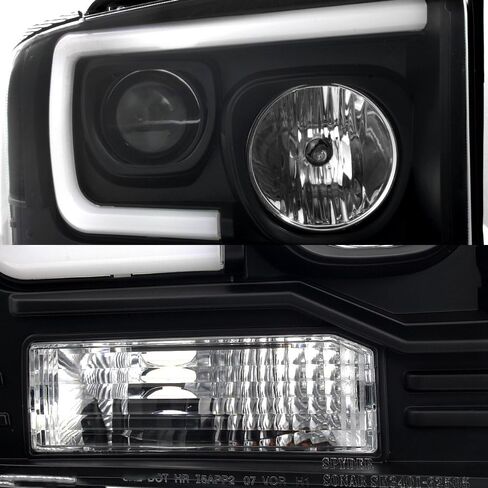 AKKON - For 2005-2007 Ford Pickup F250 F350 F450 Superduty Black LED Tube Projector Headlights Left+Right Pair in Saudi Arabia
