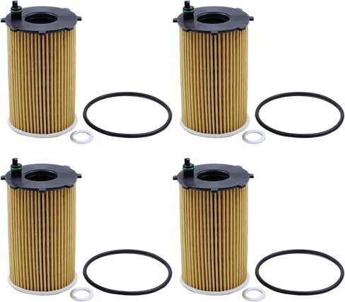 4pcs مجموعة مرشح زيت المحرك لـ Kia Sedona 11-18 ، Sorento 11-18 ، Cadenza 15-16 ، Hyundai Santa Fe 10-17 ، Azera 12-14 ، Santa Fe XL 13-14 in Saudi Arabia