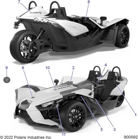 شارة Polaris Slingshot ، Slingshot ، مفتاح FOB ، الجزء الأصلي OEM الجزء 7187031 ، كتي 1 in Saudi Arabia