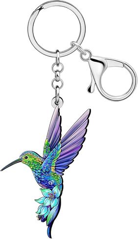 WEVENI Acrylic Floral Hummingbird Keychain Bird Charms Hummingbird Gifts for Women Girls Purse Backpack Accessories Car Keys in Saudi Arabia