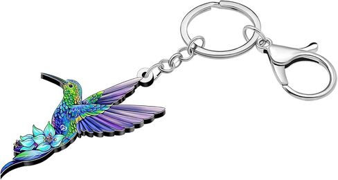 WEVENI Acrylic Floral Hummingbird Keychain Bird Charms Hummingbird Gifts for Women Girls Purse Backpack Accessories Car Keys in Saudi Arabia