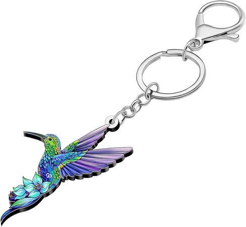 WEVENI Acrylic Floral Hummingbird Keychain Bird Charms Hummingbird Gifts for Women Girls Purse Backpack Accessories Car Keys in Saudi Arabia
