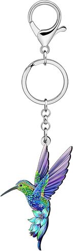 WEVENI Acrylic Floral Hummingbird Keychain Bird Charms Hummingbird Gifts for Women Girls Purse Backpack Accessories Car Keys in Saudi Arabia