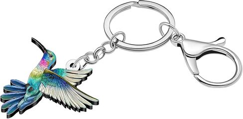 Weveni acrylic floral hummingbird keychain keychain charms Hommingbird Higds for Women Girls Pres Prose Prose Care Keys in Saudi Arabia