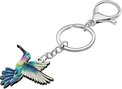 Weveni acrylic floral hummingbird keychain keychain charms Hommingbird Higds for Women Girls Pres Prose Prose Care Keys in Saudi Arabia