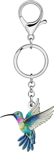 Weveni acrylic floral hummingbird keychain keychain charms Hommingbird Higds for Women Girls Pres Prose Prose Care Keys in Saudi Arabia
