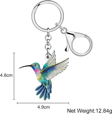 Weveni acrylic floral hummingbird keychain keychain charms Hommingbird Higds for Women Girls Pres Prose Prose Care Keys in Saudi Arabia