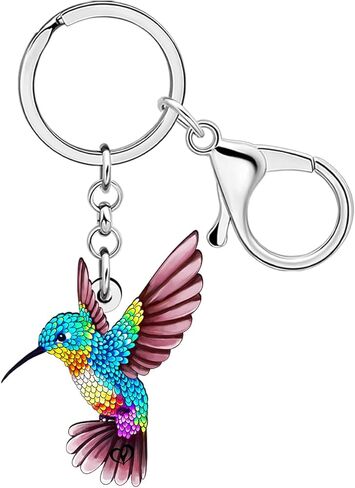 WEVENI Acrylic Floral Hummingbird Keychain Bird Charms Hummingbird Gifts for Women Girls Purse Backpack Accessories Car Keys in Saudi Arabia
