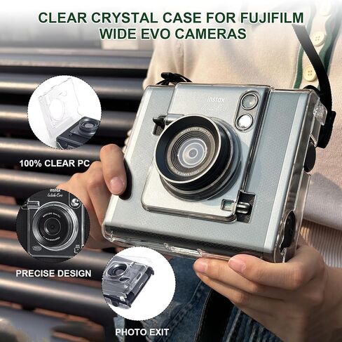 CAIYOULE Case for Fujiflim Instax Wide EVO Instant Camera PU Leather Bag and for Fuji Wide Film Photo Magnetic Picture Frame with Adjustable Straps Brown-（No Camera） in Kuwait