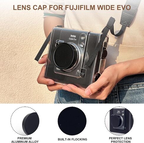 CAIYOULE Case for Fujiflim Instax Wide EVO Instant Camera PU Leather Bag and for Fuji Wide Film Photo Magnetic Picture Frame with Adjustable Straps Brown-（No Camera） in Kuwait
