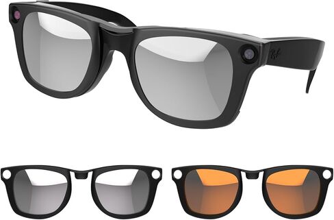 RCstyle 4Pcs Polarized Clip Compatible With Ray-Ban Meta Wayfarer RW4008 Size L 53-22 Smart Glasses Color Changing Clip Set for Man and Woman (Gray, Pink, Blue, Orange) in Saudi Arabia