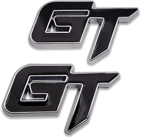 عام 2PCS GT شعار الشعار شارة ثلاثية المعادن ملصق المعادن الكبرى جذع السيارة جذع السيارة للسيارة العالمية (Chrome Blue) in Saudi Arabia