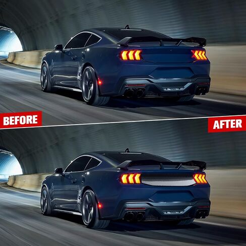Rear Decklid Trim Panel Compatible with 2024 2025 Mustang GT EcoBoost Dark Horse, Mustang External Accessories Trunk Center Boot Cover Panel Trim for Mustang 2024+, Carbon Fiber Texture in Saudi Arabia