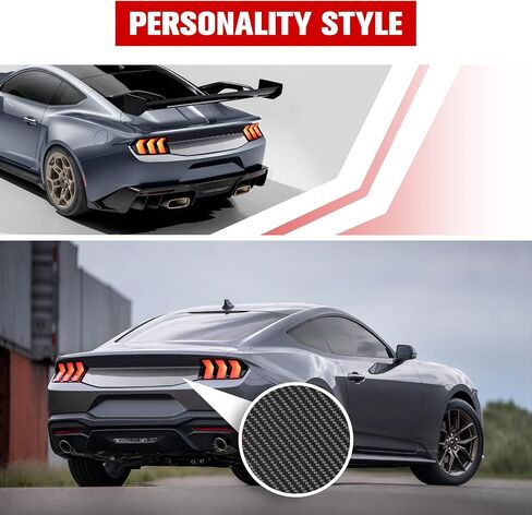 Rear Decklid Trim Panel Compatible with 2024 2025 Mustang GT EcoBoost Dark Horse, Mustang External Accessories Trunk Center Boot Cover Panel Trim for Mustang 2024+, Carbon Fiber Texture in Saudi Arabia