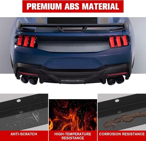 Rear Decklid Trim Panel Compatible with 2024 2025 Mustang GT EcoBoost Dark Horse, Mustang External Accessories Trunk Center Boot Cover Panel Trim for Mustang 2024+, Carbon Fiber Texture in Saudi Arabia