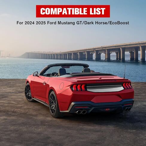 Rear Decklid Trim Panel Compatible with 2024 2025 Mustang GT EcoBoost Dark Horse, Mustang External Accessories Trunk Center Boot Cover Panel Trim for Mustang 2024+, Carbon Fiber Texture in Saudi Arabia
