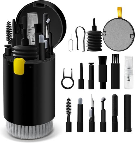 20-in-1 Keyboard Phone Screen Cleaner Kit-Multifunctional Cleaner Kit for Electronic Devices-Headphones Earbuds, Camera, Cellphones Computer Screen Brush Cleaning Spray Set-White (White) in Saudi Arabia