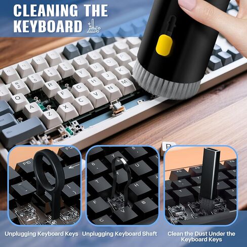 20-in-1 Keyboard Phone Screen Cleaner Kit-Multifunctional Cleaner Kit for Electronic Devices-Headphones Earbuds, Camera, Cellphones Computer Screen Brush Cleaning Spray Set-White (White) in Saudi Arabia