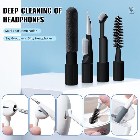 20-in-1 Keyboard Phone Screen Cleaner Kit-Multifunctional Cleaner Kit for Electronic Devices-Headphones Earbuds, Camera, Cellphones Computer Screen Brush Cleaning Spray Set-White (White) in Saudi Arabia
