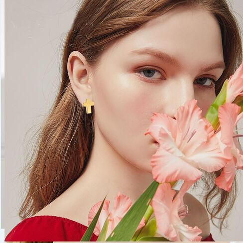 ONLYJUMP 925 Sterling Silver Cross Stud Earrings For Women Fashion Earrings Cross Earrings Small 14k Gold Plated Cross Earrings Studs Jewelry Gifts in Saudi Arabia