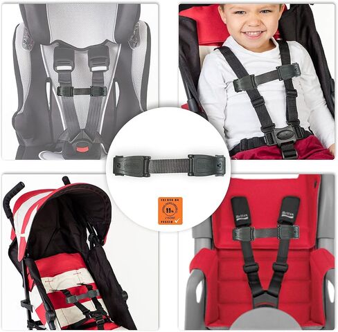 Strap Stop Anti Escape Car Seat Strap — UK Made, Crash Tested, ECE R44-04 & R129 Passed Buckle up Houdini Straps for Car Seat — Multi-use & Impossible to Unlock (1 x Car Seat Safety Clip) - 4 Colors in Saudi Arabia