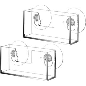 2 PCS نافذة حامل بطاقة العمل مع أكواب الشفط حامل بطاقة واضحة Acrylic عرض منظم الجيب المنظم للمكتب المنزلي (كلاسيكي) in Kuwait