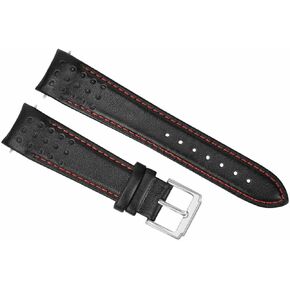 Ewatchparts 21mm Curved End Leather Watch Band Strap Compatible With Seiko Sportura SNAE80P17T62-OKVO Red in Saudi Arabia