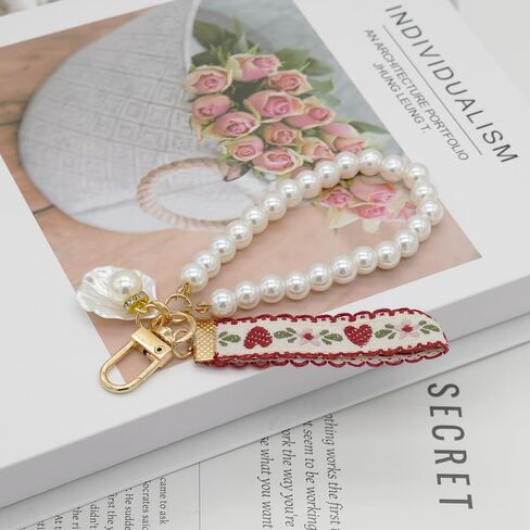 بوهو المقلدة لؤلؤة معصم مفتاح سوار سوار سوار حبل سلسلة مفاتيح السلسلة الحلقة قلادة هدايا المفاتيح للفتيات محفظة محفظة أكياس محفظة in Kuwait