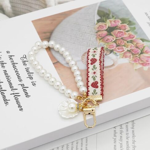 بوهو المقلدة لؤلؤة معصم مفتاح سوار سوار سوار حبل سلسلة مفاتيح السلسلة الحلقة قلادة هدايا المفاتيح للفتيات محفظة محفظة أكياس محفظة in Kuwait
