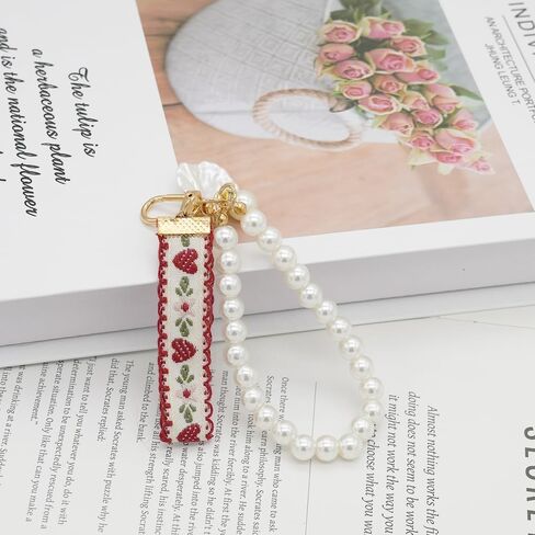 بوهو المقلدة لؤلؤة معصم مفتاح سوار سوار سوار حبل سلسلة مفاتيح السلسلة الحلقة قلادة هدايا المفاتيح للفتيات محفظة محفظة أكياس محفظة in Kuwait