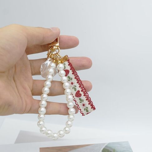 بوهو المقلدة لؤلؤة معصم مفتاح سوار سوار سوار حبل سلسلة مفاتيح السلسلة الحلقة قلادة هدايا المفاتيح للفتيات محفظة محفظة أكياس محفظة in Kuwait