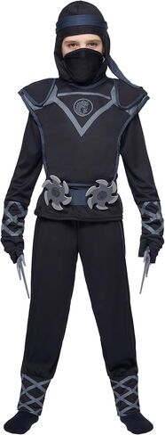 Spooktacular Creations Kids Ninja Costume, Child Boy Black Ninja Costume for Kids Toddler Halloween Dress up Party in Saudi Arabia