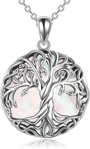 WINNICACA Tree of Life Necklace 925 Sterling Silver Family Celtic Tree Necklace Dainty Pendant Irish Jewelry Birthday Anniversary Christmas Gifts for Women Mom Wife Girlfriend in Saudi Arabia