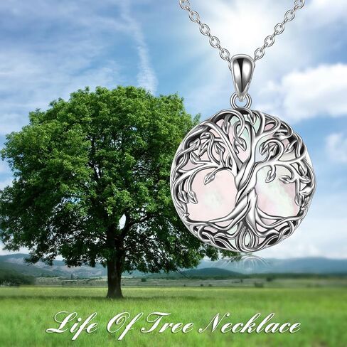WINNICACA Tree of Life Necklace 925 Sterling Silver Family Celtic Tree Necklace Dainty Pendant Irish Jewelry Birthday Anniversary Christmas Gifts for Women Mom Wife Girlfriend in Saudi Arabia