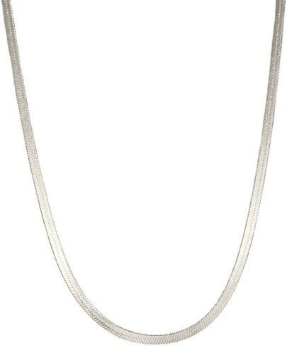 925 Sterling Silver Italian Solid 5 MMM Flat -Flatbone Netlace for Women ، 16 "، 18inch in Kuwait