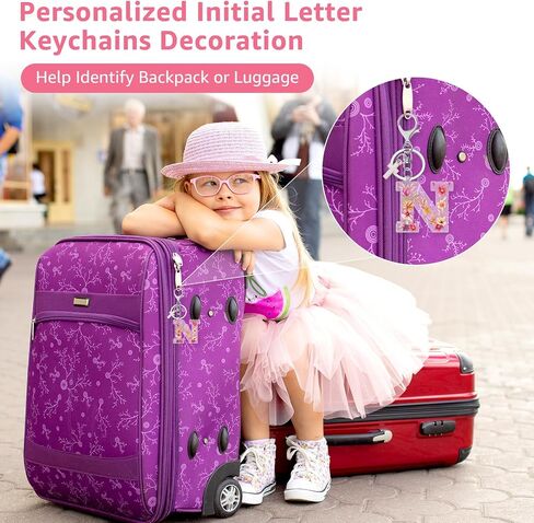 Initial Letter Keychain with Cross Pendant, A-Z Alphabet Car Key Chains, Monogram Keyring for Purse Bag Charm in Saudi Arabia