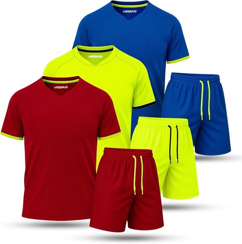 مجموعات Vegas Boys Athletic Short Sets 2 قطعة وقصيرة للأطفال مجموعات ملابس شبكية فضفاضة حزمة من 2 و 3 in Kuwait