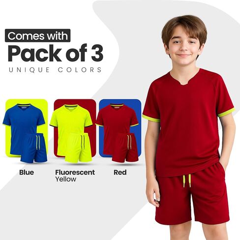 مجموعات Vegas Boys Athletic Short Sets 2 قطعة وقصيرة للأطفال مجموعات ملابس شبكية فضفاضة حزمة من 2 و 3 in Kuwait