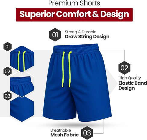 مجموعات Vegas Boys Athletic Short Sets 2 قطعة وقصيرة للأطفال مجموعات ملابس شبكية فضفاضة حزمة من 2 و 3 in Kuwait