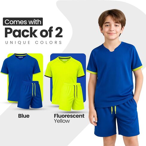 مجموعات Vegas Boys Athletic Short Sets 2 قطعة وقصيرة للأطفال مجموعات ملابس شبكية فضفاضة حزمة من 2 و 3 in Kuwait