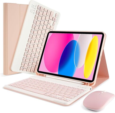 SOPPY 7-Color Bluetooth Keyboard Case with Backlight for iPad 11th Gen. (A16) 11-inch 2025, 10th Generation 10.9 inch 2022, Detachable Protective Cover, with Built-in Pen Holder, Black in Saudi Arabia