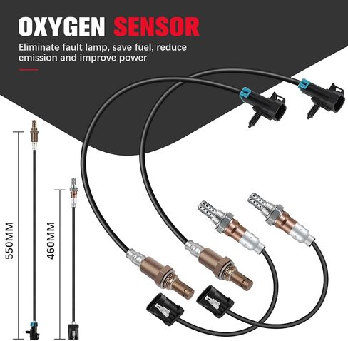 Oxygen Sensor 234-4018 234-4012 Upstream Downstream 4PCS Fit for Chevrolet Silverado Express Tahoe for GMC Sierra Savana 4.3L 4.8L 5.7L 96-02 Replacement O2 Sensor Heated Set of 4 in Saudi Arabia