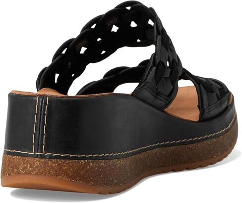Clarks Women's Kassanda Mule Wedge Sandal, Metallic Combi Leather, 9 in Saudi Arabia