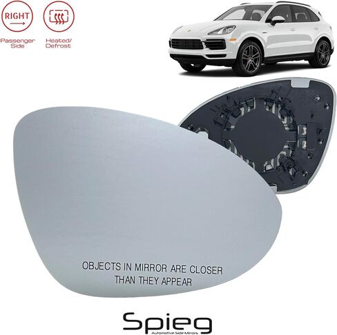 Spieg Passenger Side Mirror Glass for 2018-2023 Porsche Cayenne 9YA Heated with Backing Plate Right 9Y1857522A in Kuwait