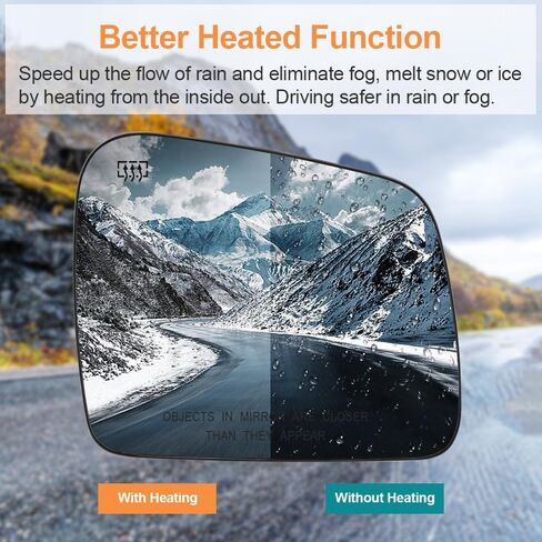 Senzeal Passenger Side Plansed Mirror Glass بديل لجيب Grand Cherokee 2011-2020 Dodge Durango 2014-2019 (الجانب الأيمن) in Saudi Arabia
