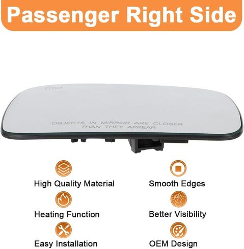 Senzeal Passenger Side Plansed Mirror Glass بديل لجيب Grand Cherokee 2011-2020 Dodge Durango 2014-2019 (الجانب الأيمن) in Saudi Arabia