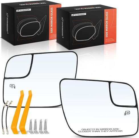 A-Premium 2-PC Driver and Passenger Side Heated Mirror Glass with Backing Plate Compatible with Ford Explorer 2011-2019, Police Interceptor Utility 2013-2017 - Exterior Side View Mirror in Saudi Arabia