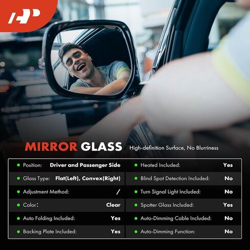 A-Premium 2-PC Driver and Passenger Side Heated Mirror Glass with Backing Plate Compatible with Ford Explorer 2011-2019, Police Interceptor Utility 2013-2017 - Exterior Side View Mirror in Saudi Arabia